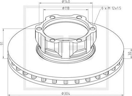 Тормозной диск PE Automotive. Артикул 016.650-00A