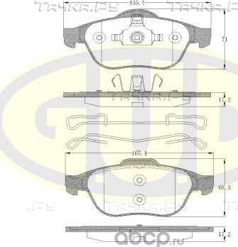 Тормозные колодки G.U.D.. Артикул GBP084300
