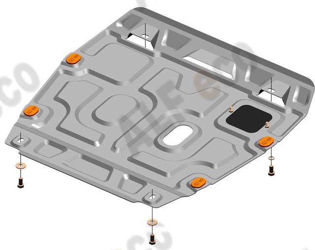 Защита алюминиевая Alfeco для картера и КПП Honda Civic IX седан 2011-2015. Артикул ALF.09.25 AL4