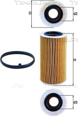 Масляный фильтр Mahle для Volvo V50 I 2010-2012. Артикул OX 370D1