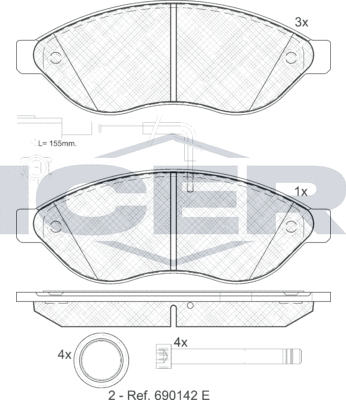 Тормозные колодки Icer. Артикул 141803