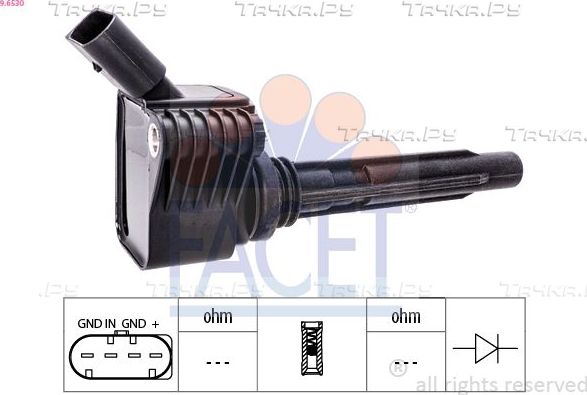 Катушка зажигания Facet Made in Italy - OE Equivalent для Volkswagen Golf VII 2013-2026. Артикул 9.6530