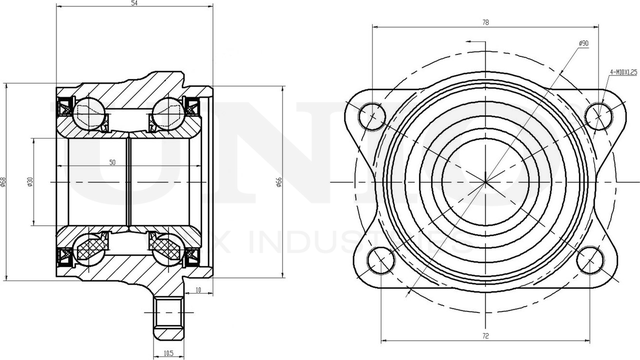 Ступица колеса с интегрированным подшипником (Unio). Артикул HUB-20108