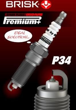 Свеча зажигания Brisk P34 Iridium Premium+ для Ford Tourneo Connect II 2013-2026. Артикул 1960