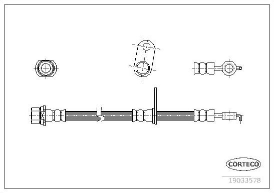 Тормозной шланг Corteco передний правый для Toyota Corolla Verso I 2004-2009. Артикул 19033578