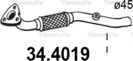 Глушитель Asso для Opel Corsa D 2006-2014. Артикул 34.4019