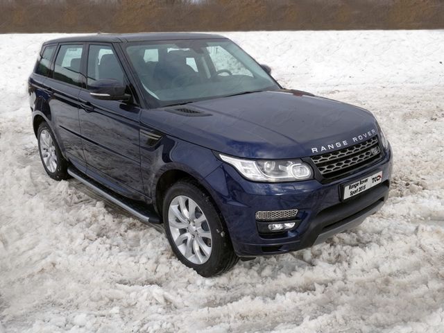 Пороги алюминиевые ТСС с пластиковой накладкой 1920 мм для Land Rover Range Rover Sport II 2013-2022 Карбон серебро. Артикул LRRRSP15-07SL