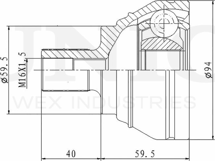 ШРУС наружный (Unio). Артикул CVJ-20205