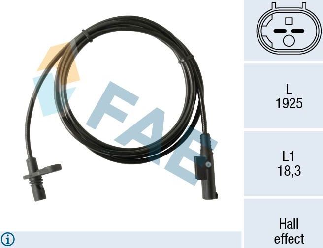 Датчик ABS FAE. Артикул 78522