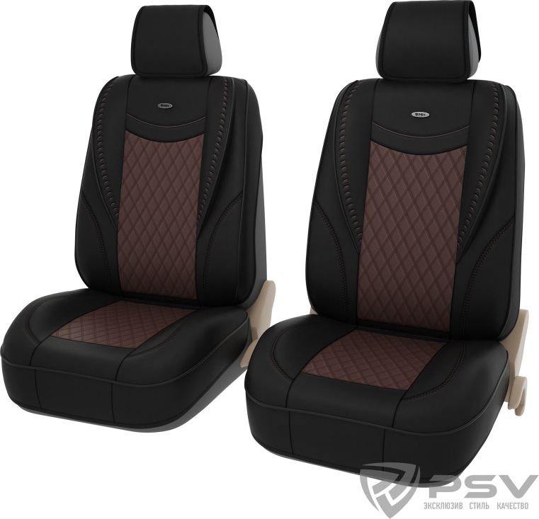 Чехлы-накидки универсальные формованные PSV 2D PREMIUM Era 2 FRONT на сидения, цвет Черно-Коричневый. Артикул 131858