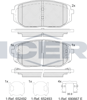 Тормозные колодки Icer. Артикул 182429