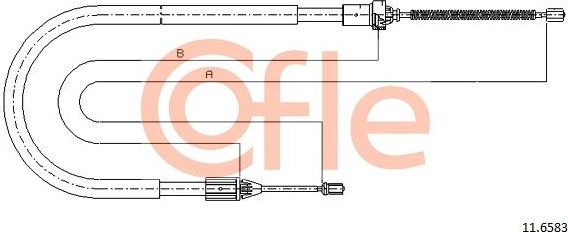 Трос ручника (тросик ручного тормоза) Cofle задний правый для Renault Clio I 1996-1998. Артикул 92.11.6583