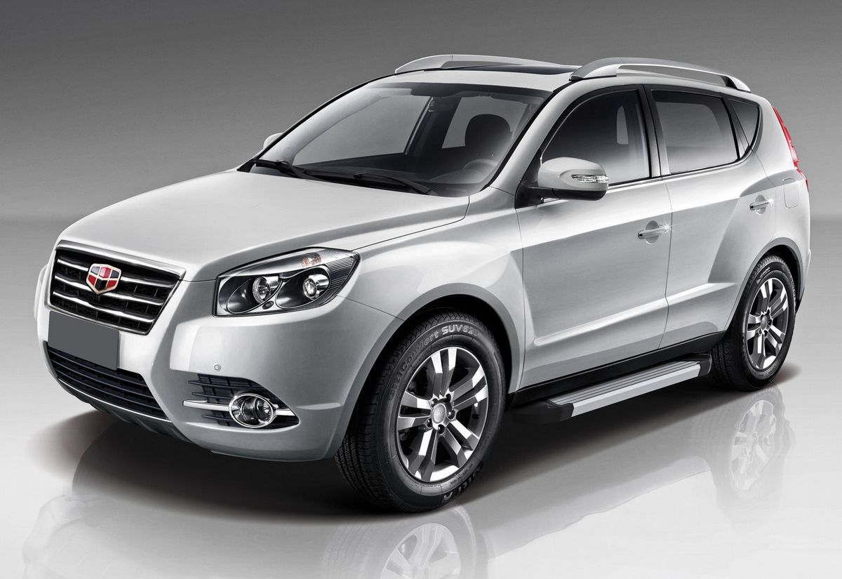 Пороги алюминиевые Rival Silver для Geely Emgrand X7 2013-2018. Артикул F173AL.1902.2