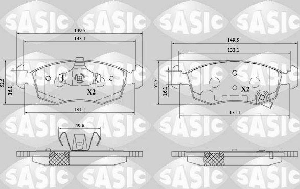 Тормозные колодки Sasic передние для Fiat 500 II 2007-2026. Артикул 6216190