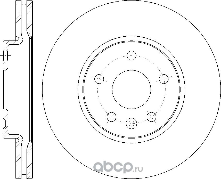 Диск тормозной вентилируемый (G-Brake). Артикул GR21035