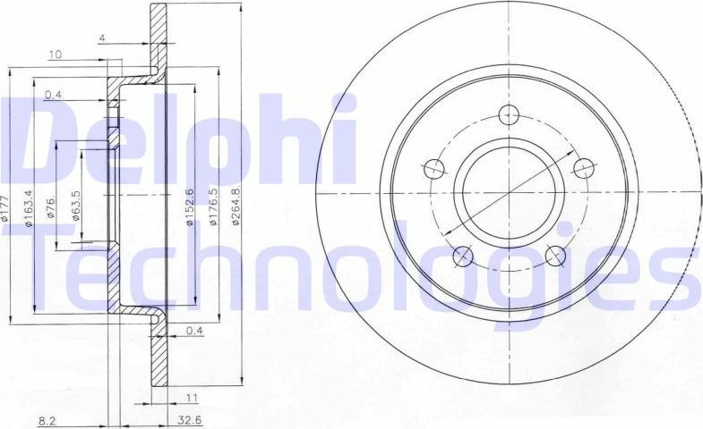 Тормозной диск Delphi. Артикул BG3896