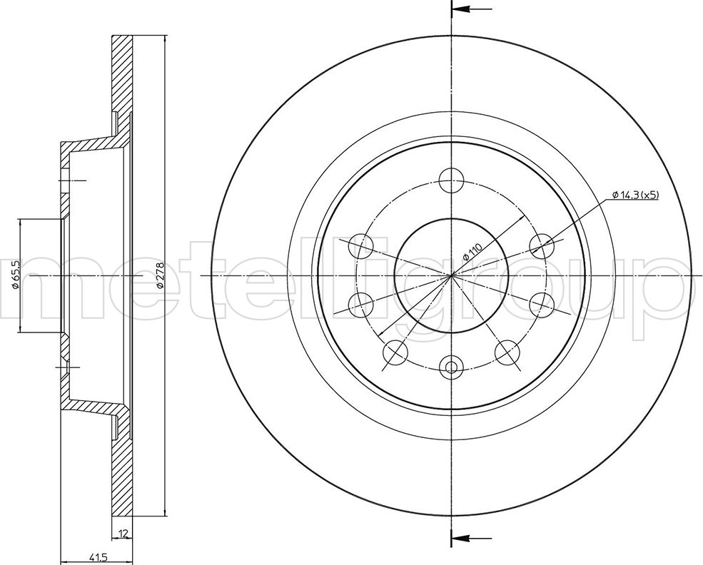 Тормозной диск Metelli. Артикул 23-0609C
