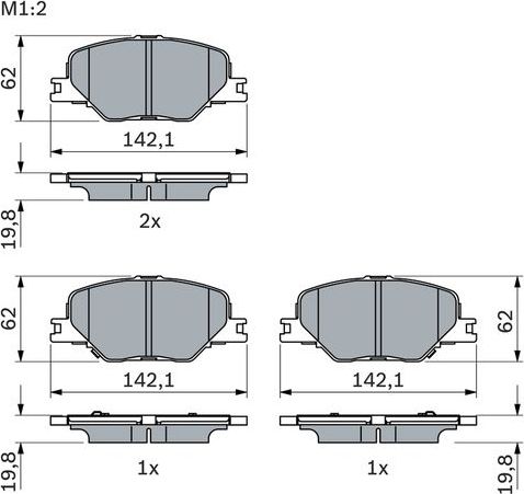 Тормозные колодки Bosch (Low-Metallic). Артикул 0 986 424 868