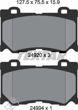 Тормозные колодки Textar передние для Infiniti FX II (S51) 2008-2013. Артикул 2492001