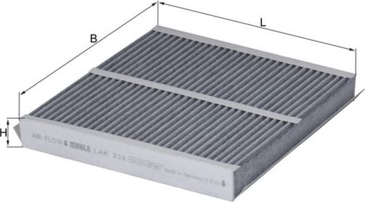 Салонный фильтр Mahle-Knecht. Артикул LAK 234