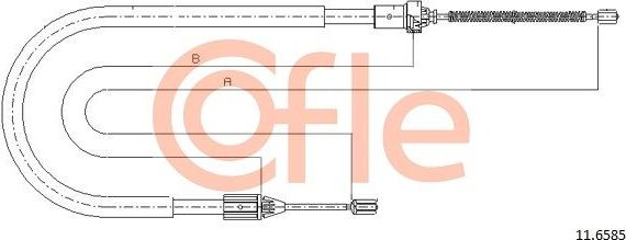 Трос ручника (тросик ручного тормоза) Cofle. Артикул 92.11.6585