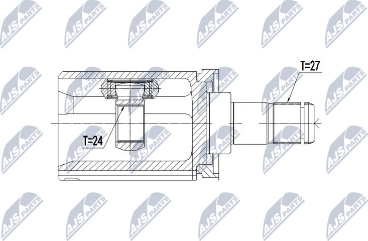 Полуось (привод в сборе, приводной вал) NTY. Артикул NPW-BM-077