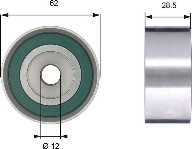 Направляющий (ведущий) ролик ремня ГРМ Gates (Металл). Артикул T42192