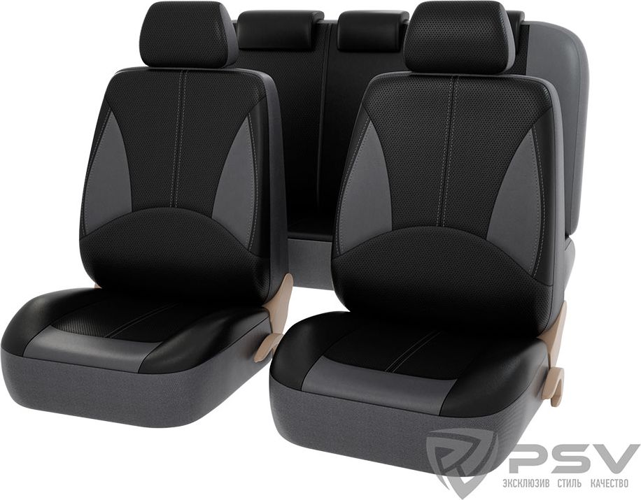 Чехлы PSV Imperial Next цвет Серо-черный, экокожа. Артикул 134347