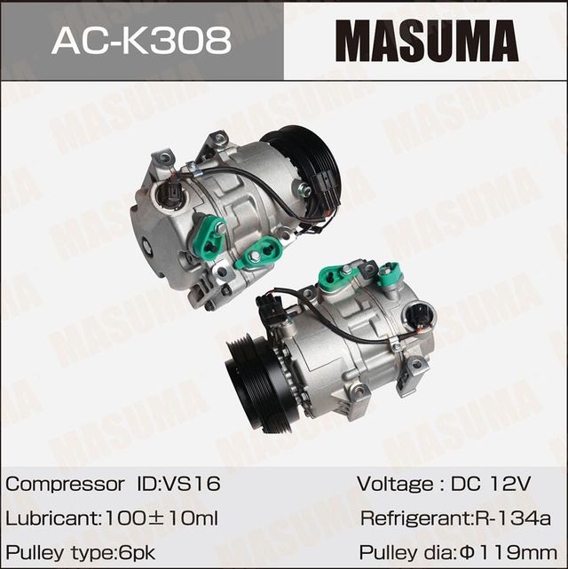 ACK308 Компрессоры кондиционера MASUMA, HYUNDAI IX35, TUCSON II / THETA2 Masuma. Артикул ACK308