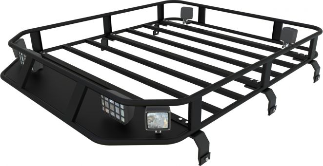 Багажник экспедиционный Podgotoffka 1600х1250х120 мм с креплениями на водостоки для ВАЗ 2121, 2131 (Нива) 3дв. 1976-2026. Артикул PGT-B.05.02