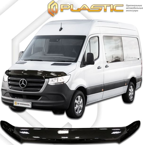 Дефлектор СА Пластик для капота exclusive (Classic черный) Mercedes-Benz Sprinter 2018-2026. Артикул 2010060115406