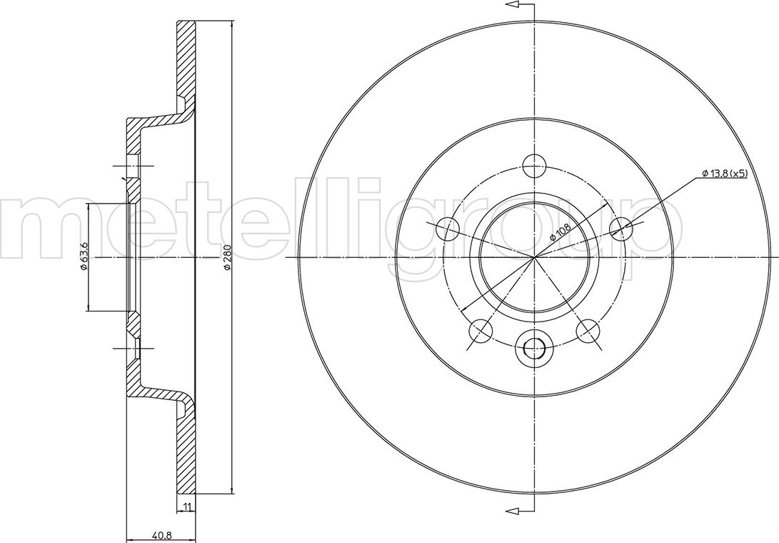 Тормозной диск Metelli. Артикул 23-0686C