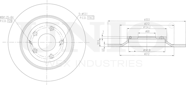 Диск тормозной (Unio). Артикул BRD-20135