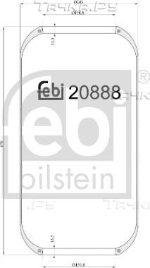 Пневмоподушка (пневморессора) Febi Bilstein передняя правая/левая для MAN HOCL 2000-2026. Артикул 20888