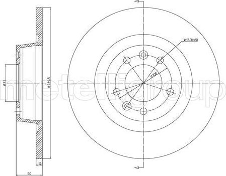 Тормозной диск Trusting для Peugeot 407 2005-2011. Артикул DF1504
