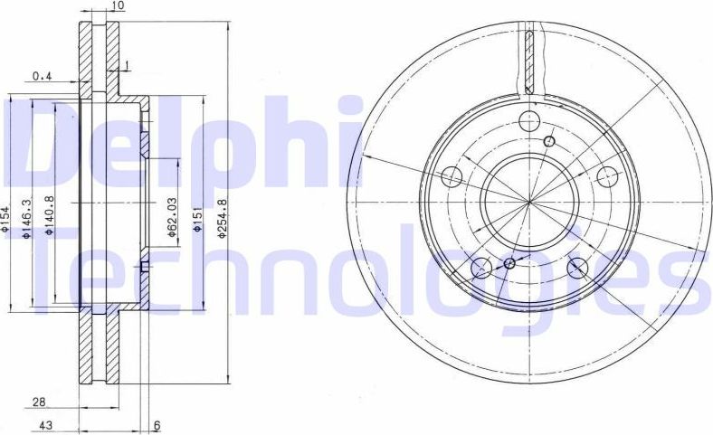 Тормозной диск Delphi. Артикул BG3177