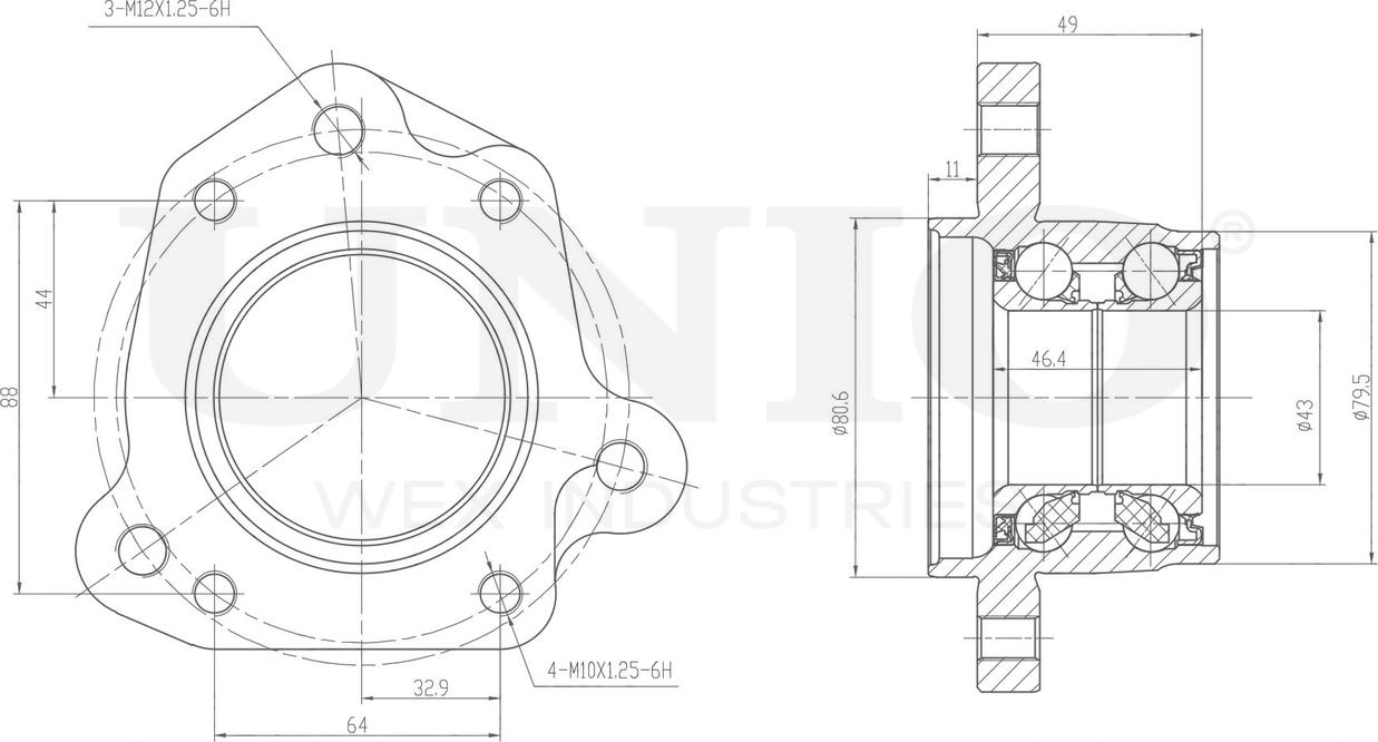 Ступица колеса с интегрированным подшипником (Unio). Артикул HUB-20170