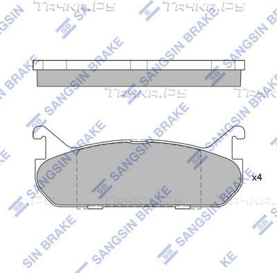 Тормозные колодки Sangsin Hi-Q задние для Mazda MX-5 I (NA) 1990-1998. Артикул SP1526
