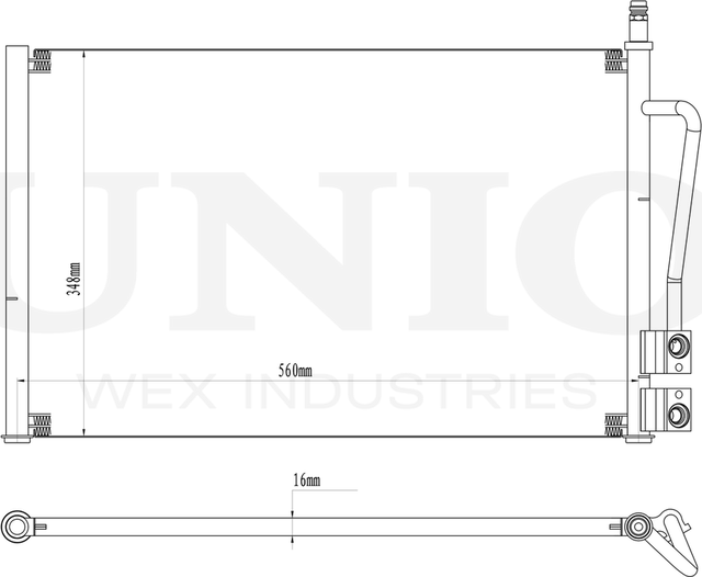 Радиатор кондиционера (Unio). Артикул RAD-30003
