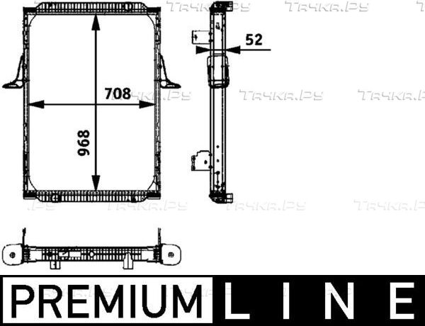Радиатор охлаждения двигателя Mahle Premium для Renault Premium I 1996-2006. Артикул CR 704 000P