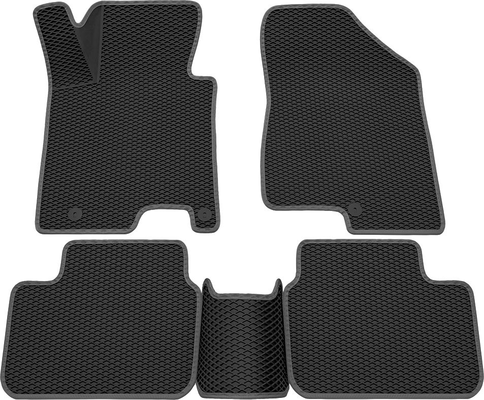 Коврики Rezkon 3D EVA Ромб резиновые для салона Kia Ceed II 2012-2018 Серый кант. Артикул 9221005202