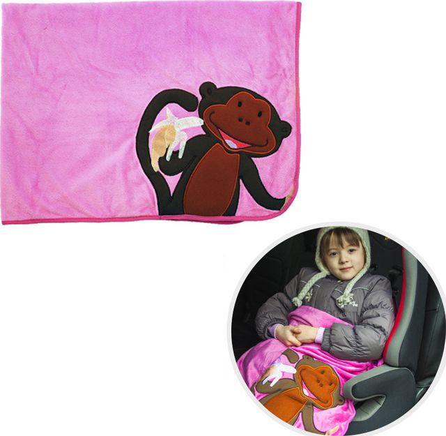 Плед-подушка PSV Little Car Monkey, 100x80, розовый. Артикул 114401