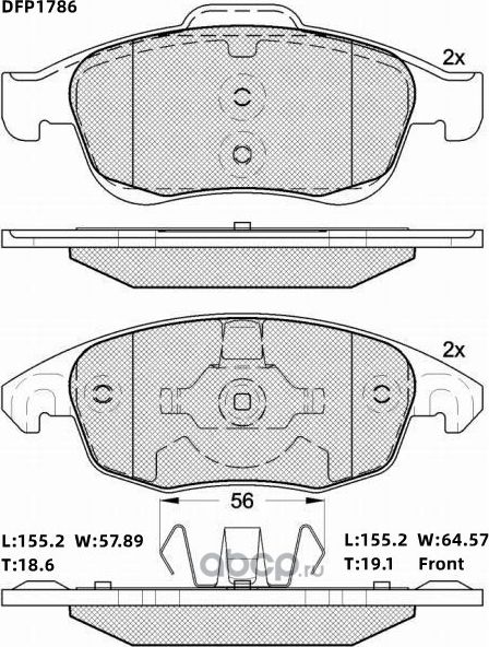 Колодки тормозные дисковые Double Force. Артикул DFP1786