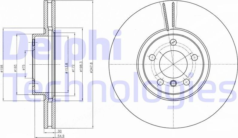 Тормозной диск Delphi. Артикул BG9063C