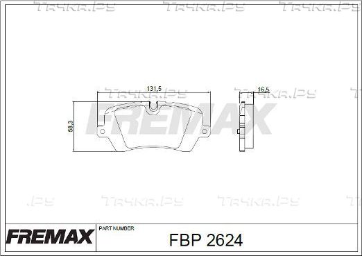 Тормозные колодки Fremax задние для Land Rover Defender II 2019-2026. Артикул FBP-2624