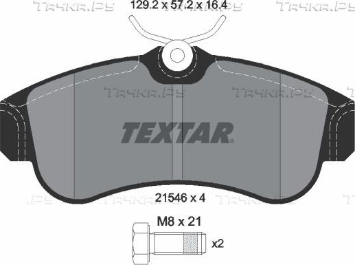 Тормозные колодки Textar передние для Nissan Primera P11 1996-1999. Артикул 2154601