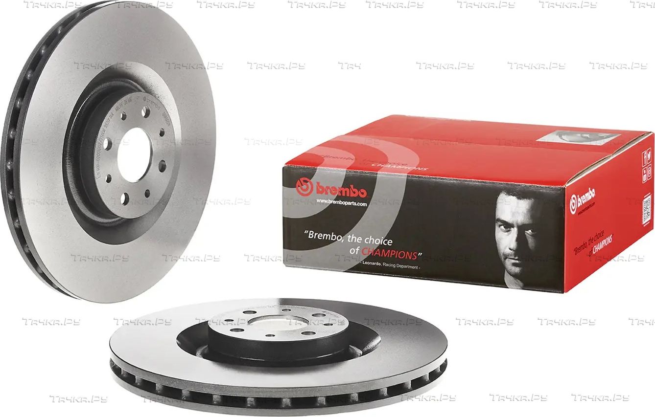 Тормозной диск Brembo PRIME LINE - UV Coated передний для Lancia Delta III (844) 2009-2014. Артикул 09.A500.11