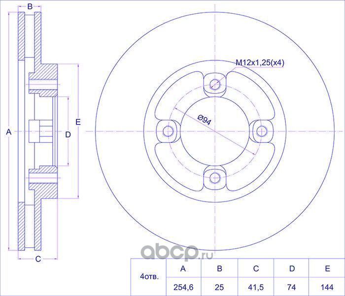 Диск тормозной (TI-Guar). Артикул TG4351228130