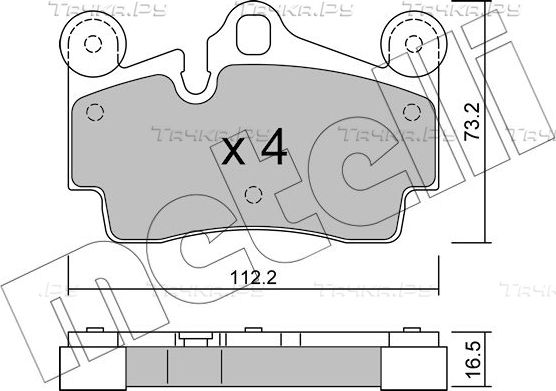 Тормозные колодки Metelli задние для Audi Q7 I (4L) 2006-2015. Артикул 22-0655-0