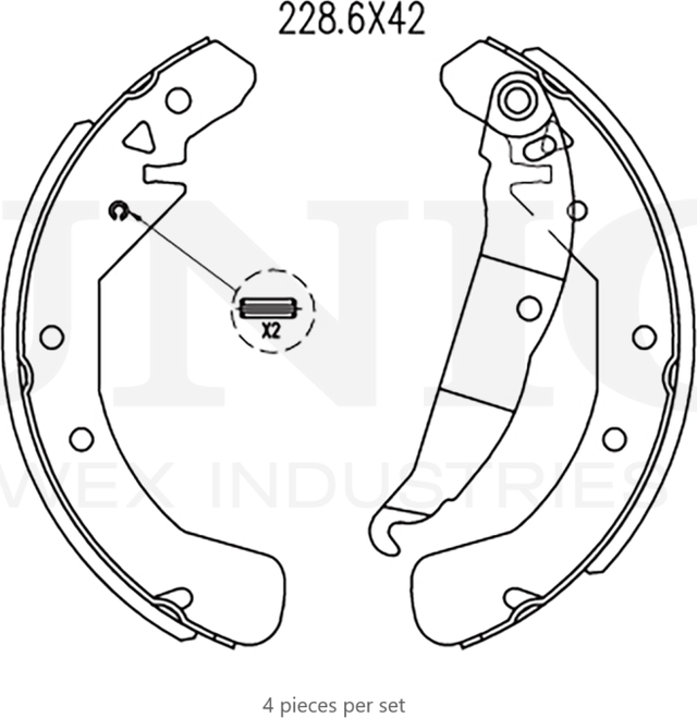 Колодки тормозные барабанные, комплект (Unio). Артикул BRP-10101